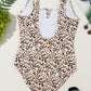 Full Size Leopard Wide Strap One-Piece Swimwear